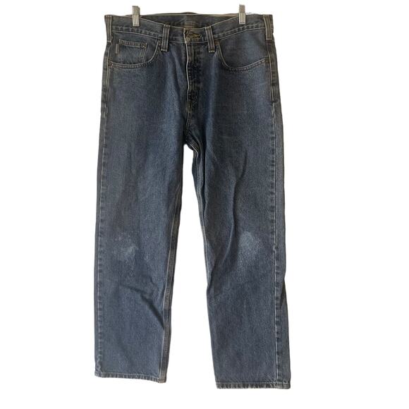Carhartt Men's Size‎ 35 X 30 Medium Wash Blue Workwear Straight Jeans - Picture 1 of 9